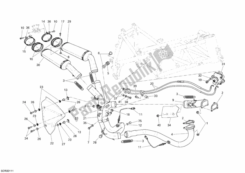Todas as partes de Sistema De Exaustão do Ducati Superbike 1198 S Corse USA 2010